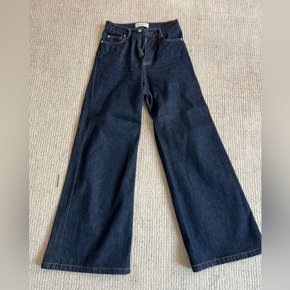 Officine Generale Dark Indigo Wide Straight-Leg Jeans